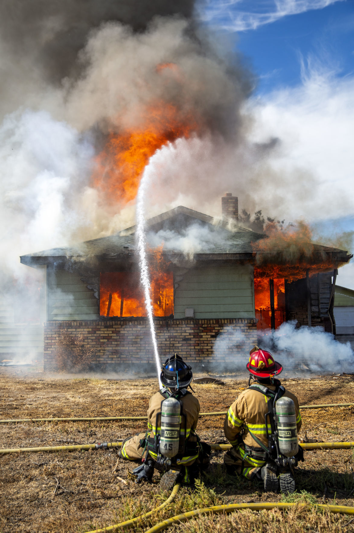 Firefighters train with a control burn